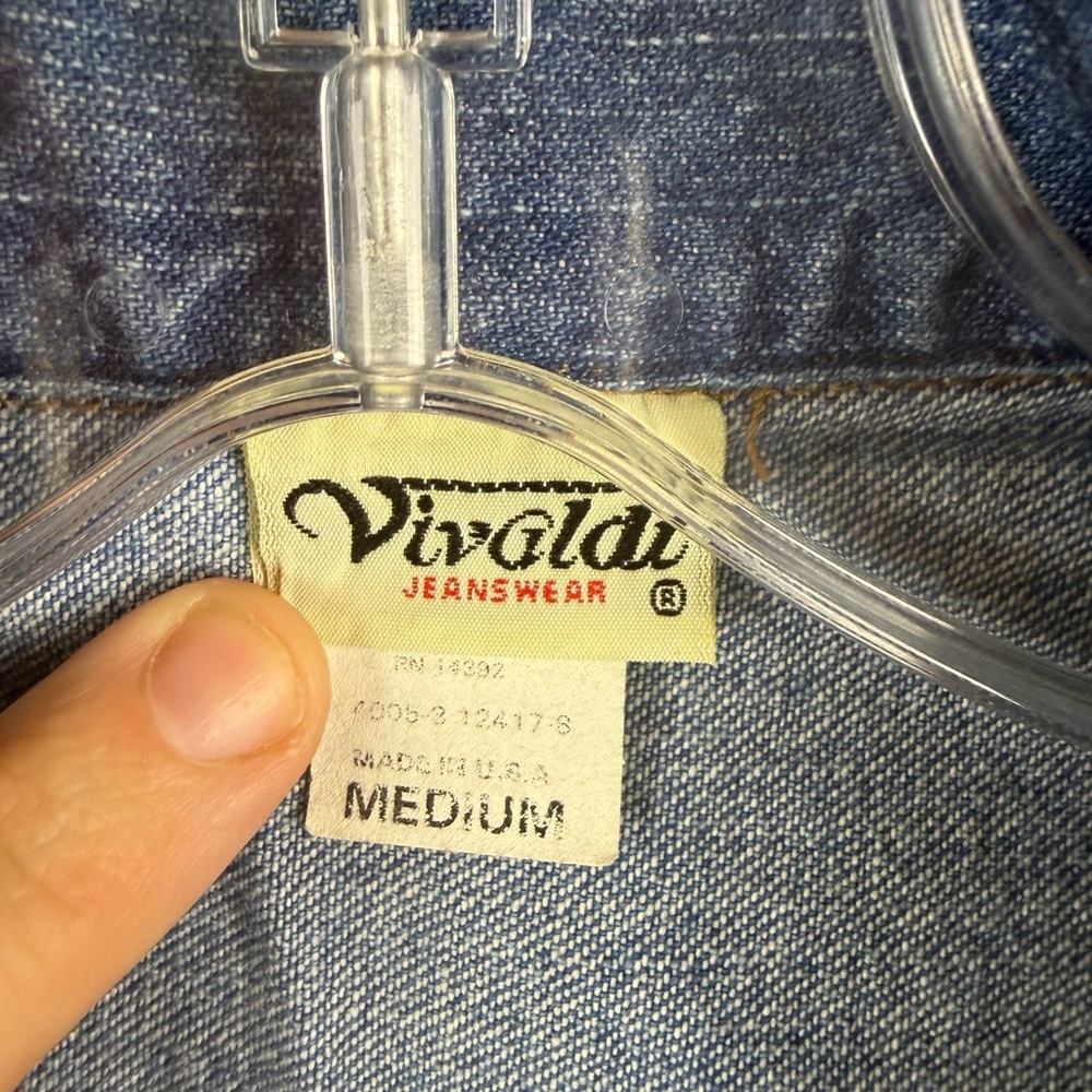 Vintage Vivaldi Jeanswear Denim Vest Sleeveless Size Medium - Picture 2 of 3